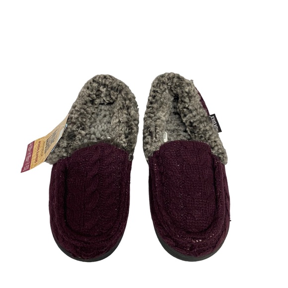 Muk Luks Womens slippers with indoor outdoor sole dark purple size large 9-10 - Picture 2 of 5
